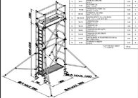 Mobilna wieża rusztowania aluminiowego Wytrzymałe rusztowanie o wysokości 7,5 m ułatwiające wieże