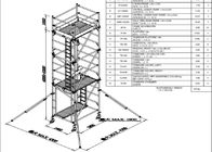 Stabilne rusztowania stalowe Aluminiowa mobilna lekka wieża rusztowaniowa